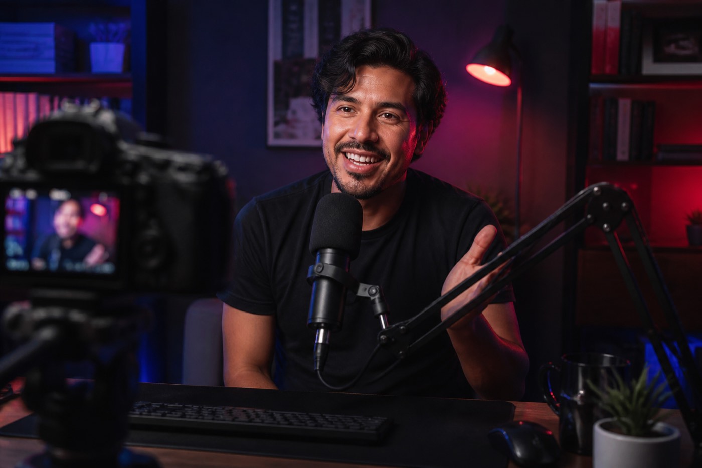 A creator on camera