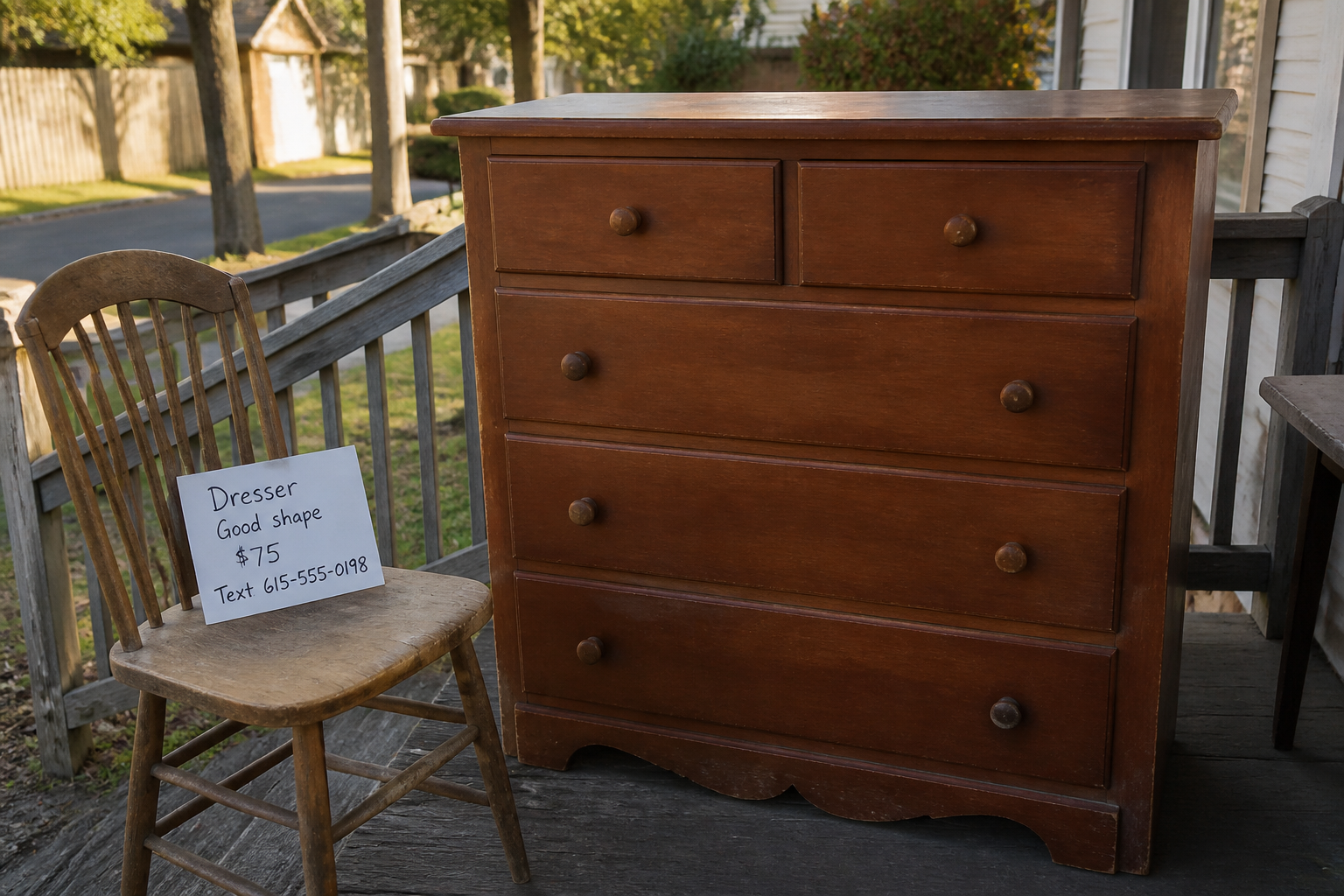 A porch listing