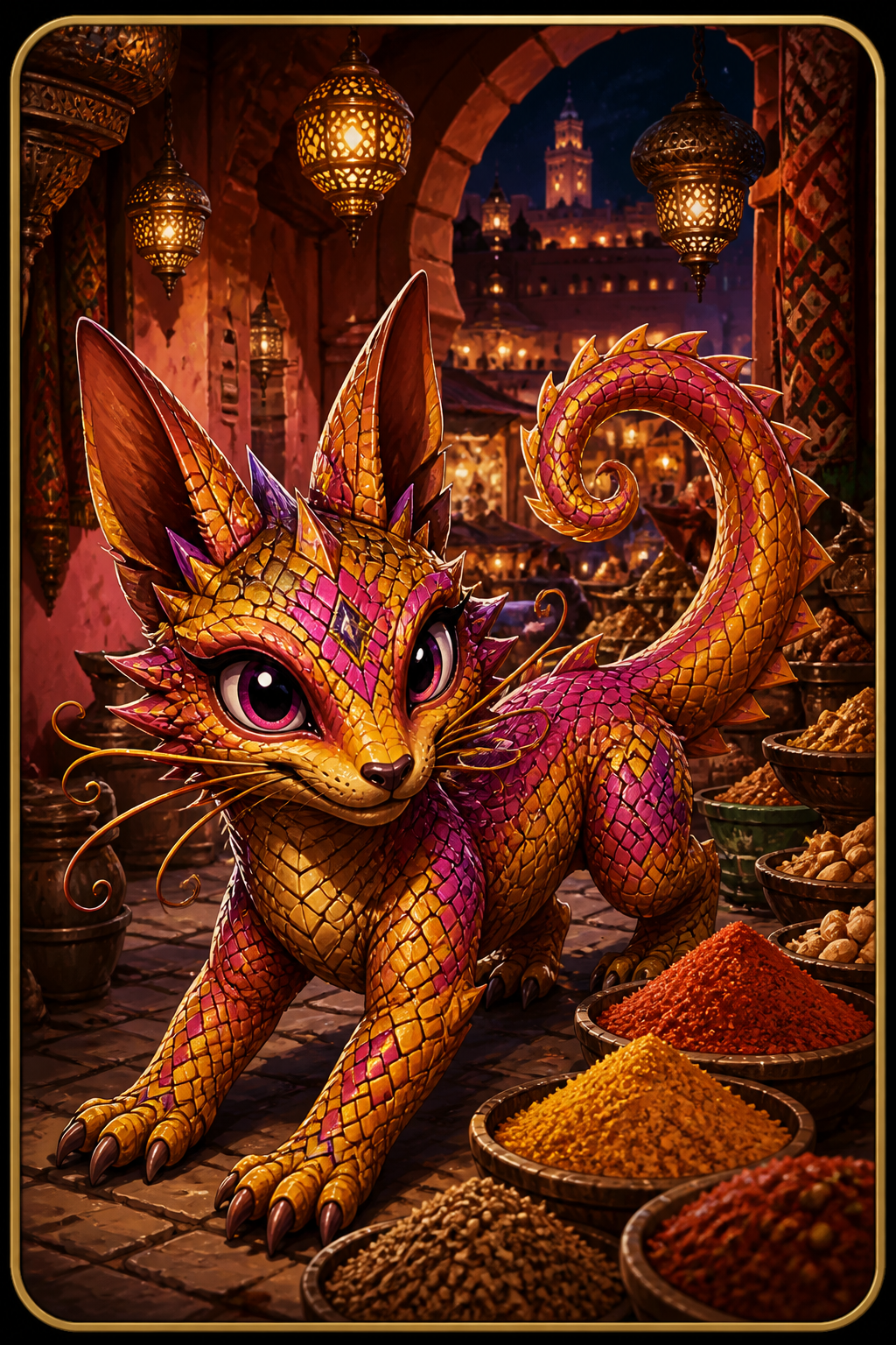 Nim Halva, a mosaic jackal-lizard discovered in Marrakech, Morocco