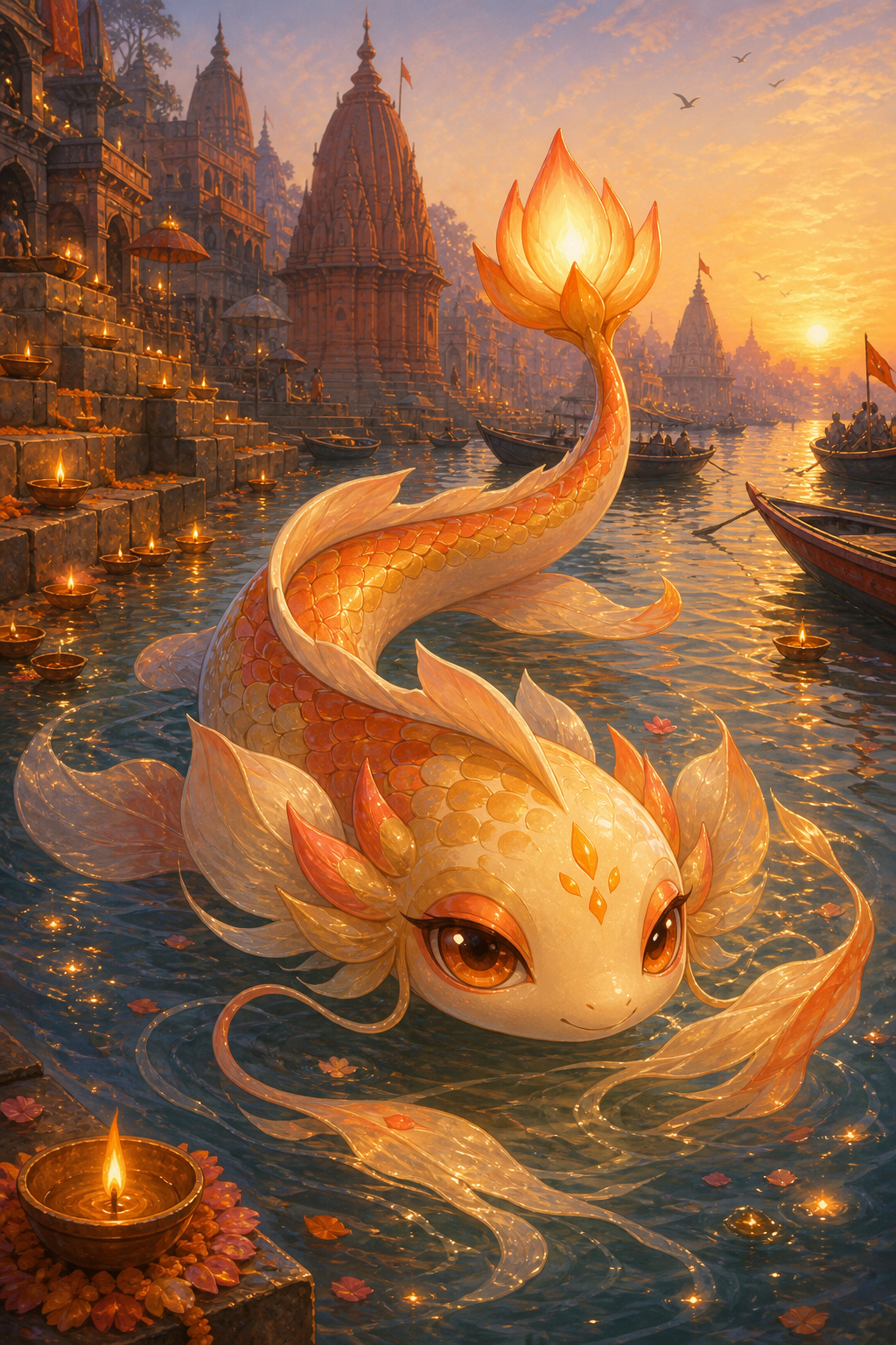 Vesper Ghat, a lotus koi-serpent discovered in Varanasi, India